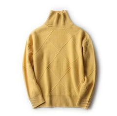 Bxoxo New UZZDSS High Necked Cashmere Plain Sweater Pullovers