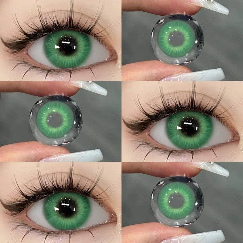 BXOXO 1Pair Colored Contact Lenses for Eyes Fast Delivery Brown Lenses Gray Pupils Lens Green Eye Lenses Blue Eye Lens Yearly