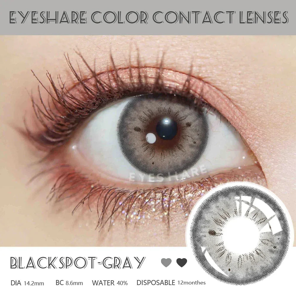 BXOXO Natural Color Contact Lenses for Eyes 2pcs GEM Series Colored Lens Blue Pink Contact Lens Yearly Cosmetic Contact Lens
