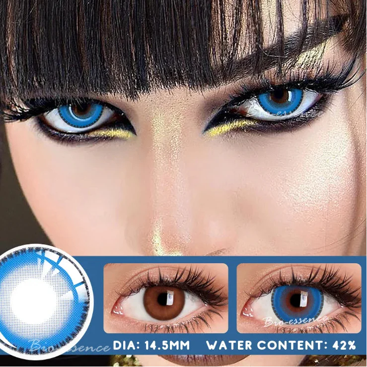 BXOXO Halloween Cosplay Lenses 2PCS  Color Contact Lenses for Eyes Blue Lense Fashion Lenses Beauty Makeup Anime Lenses