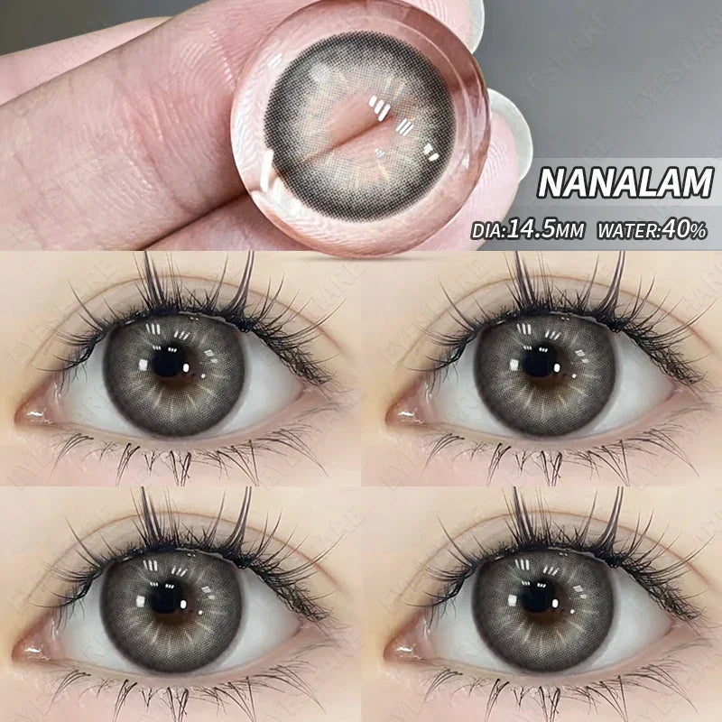 BXOXO 1pair Eye Contacts Lense Color Contact Lenses for Eyes Natural Gray Contact Lens Yearly Fashion Beauty Makeup EyeLenses