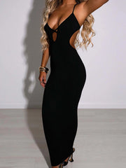 BXOXO Sexy Deep V Low-cut Cross Bandage Long Maxi Dress Women Sleeveless Backless Skinny Bodycon Dress Elegant Club Party Vestidos