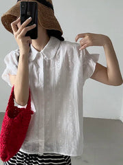 Bxoxo Sweet Embroidered Flower Women's irt Korean Sle Summer New Faion Tea Li Tea Qi Chic Top Beautiful Blouse Bubble Sve