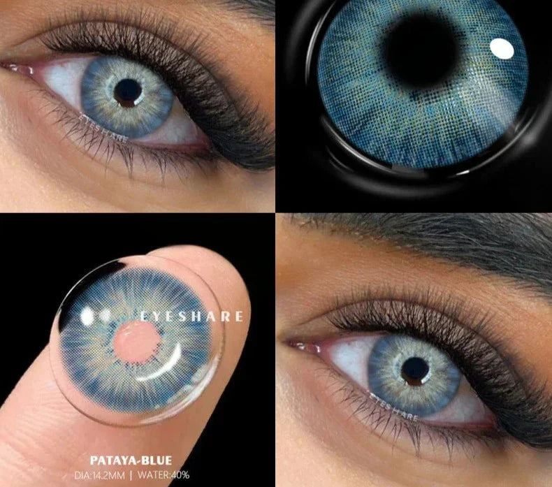 BXOXO 2pcs Colored Contact Lenses For Eyes Natural Blue Eye Lenses Gray Pupils Lens Yearly Fashion Green Contacts Black Lens HOT