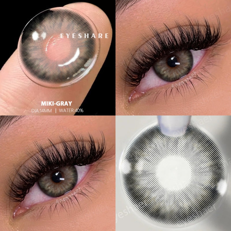 BXOXO 2pcs Natural Color Contact Lenses for Eyes Gray Contact Lens Yearly Fashion Blue Contact Lens Colored Eye Contacts