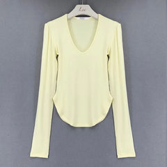 BXOXO Autumn Long Sleeve Tshirt Women Fashion Slim White Woman Tshirts Tops High Elasticity Thin Skinny Tee Shirt Blusas