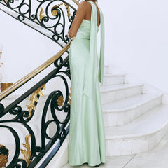 BXOXO Women Summer Long Bandeau Dress Sleeveless Off Shoulder Solid Color Tube Top Dress with Scarf Formal Cocktail Sundress