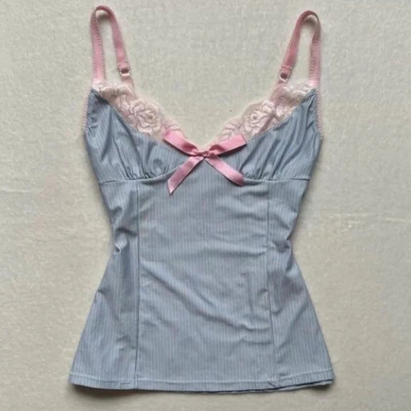 BXOXO American Retro Harajuku Kawaii Fairy Tale Aesthetic Women Camisole Tee Casual Slim Chic Print Sleeveless Crop Top Y2K Streetwear