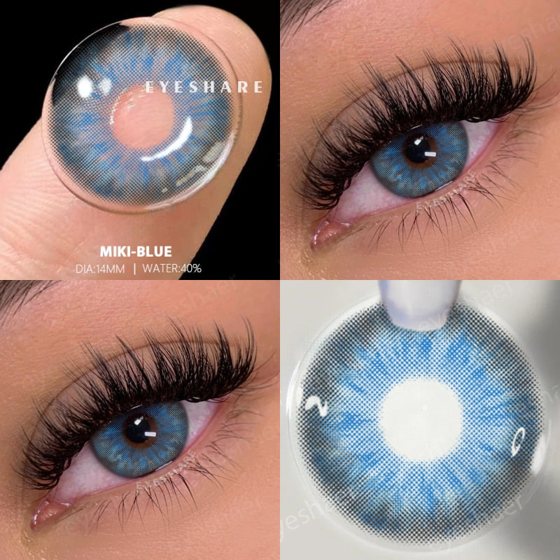 BXOXO 2pcs Natural Color Contact Lenses for Eyes Gray Contact Lens Yearly Fashion Blue Contact Lens Colored Eye Contacts