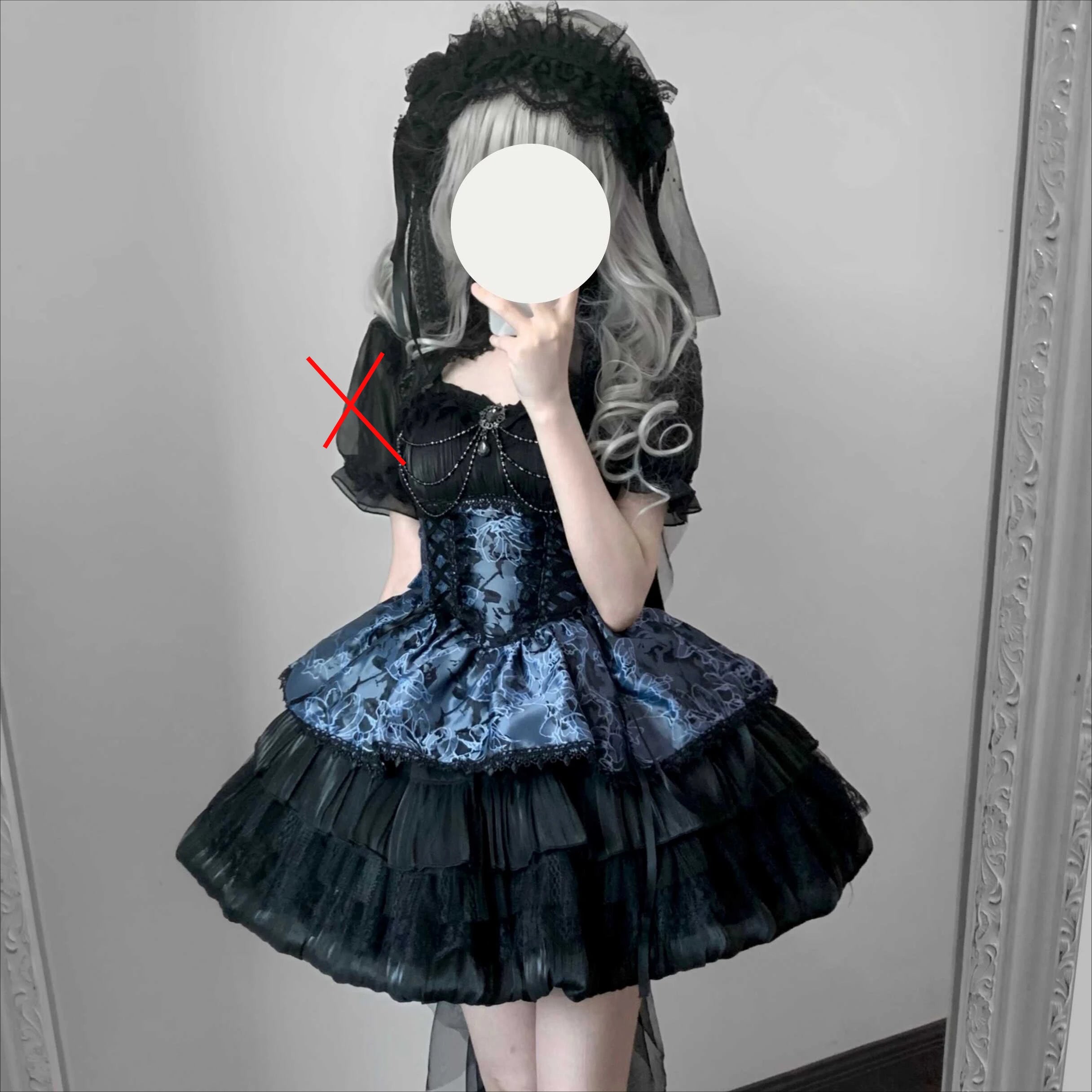 BXOXO Japanese Style Sweet Lolita JSK Princess Dress Gothic Lace Stitching Chain Bow Sleeveless High Waist Slim Mini Sling Dress Women