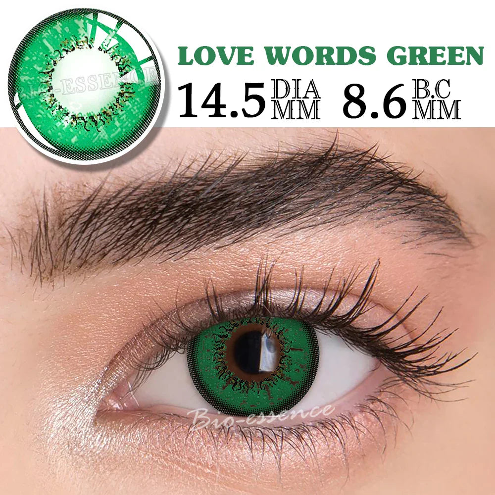 BXOXO Green Lenses 1 Pair Colored Contact Lenses for Eyes Anime Accessories Anime Lenses Cosplay Lenses Halloween