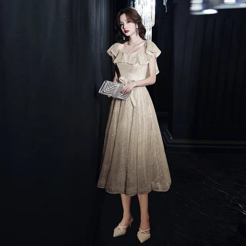 BXOXO Customized Starry Evening Dress Female 2025 New Elegant Banquet Super Fairy Wedding Party Vestidos Celebrity Silver Long Slim Pr