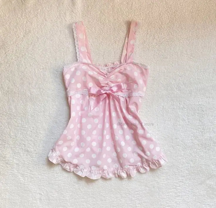 BXOXO American Retro Harajuku Kawaii Fairy Tale Aesthetic Women Camisole Tee Casual Slim Chic Print Sleeveless Crop Top Y2K Streetwear