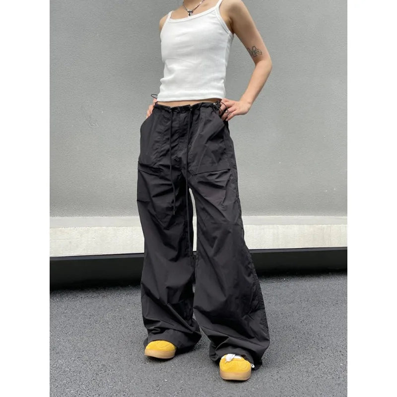 BXOXO Vintage Harajuku Oversized Pants Women America Retro Baggy Casual New Cargo Trousers Man Y2k Summer Streetwear Loose