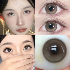 BXOXO 2PCS Color Contact Lenses with Myopia Degree -0.00 to-8.00 Gray Eye  Korea Lens Makeup Beauty Pupils
