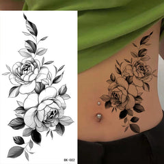 BXOXO Temporary Rose Flower Skin Tattoo Stickers Removable Blossom Flase Tattoos for Apart arm and shoulder Neck Back Flower Tattoos