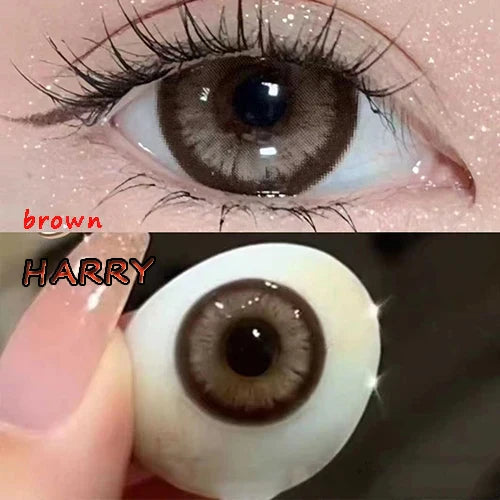BXOXO 14.50mm Soft Contacts Lenses for Eye Color Change with Power Dolly Eyewear Accessories lentes de contacto Berry Legend Black
