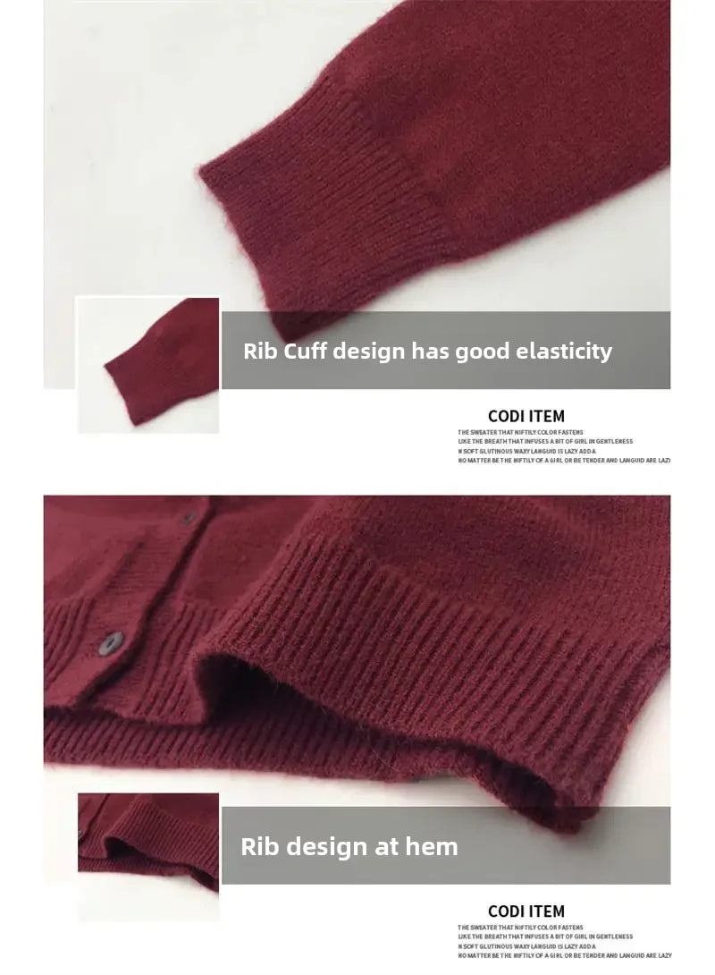 Bxoxo Knitted Sweater Cardigan Loose-fit Warm Jacket Inner Wear Outer Korean Style Stylish Women's Top Core-spun Yarn