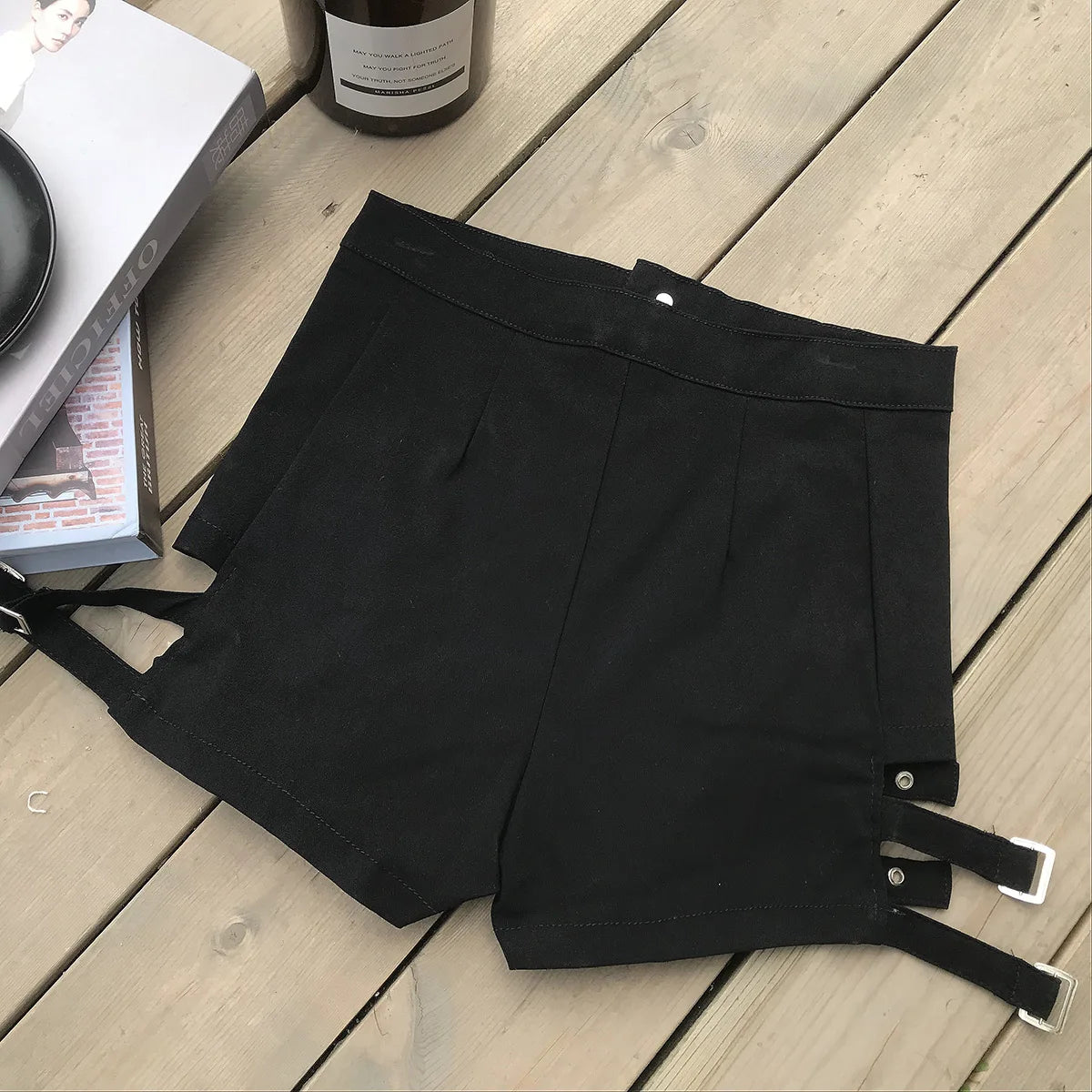 Bxoxo Black High Elastic High Waist Summer Fashion Sexy Plus Size Women's Casual Shorts