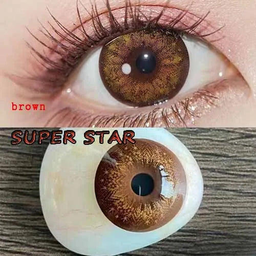 BXOXO 14.50mm Soft Contacts Lenses with Power for Eye Colors Dolly Eyewear Accessories линзы для глаз цветные Orange Bubble