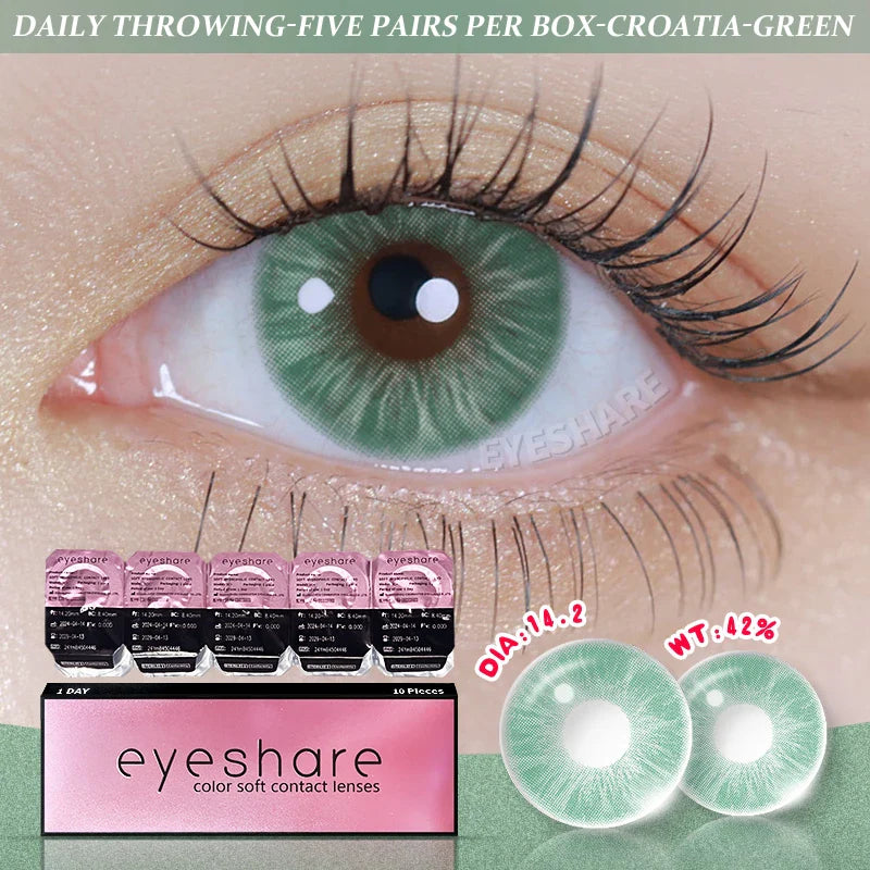BXOXO Contact Lenses for Eyes 1 Day Daily Lens High Wearing Comfort Lenses Brown Lenses Fashion Blue Contacts 10 Pcs/5Pair