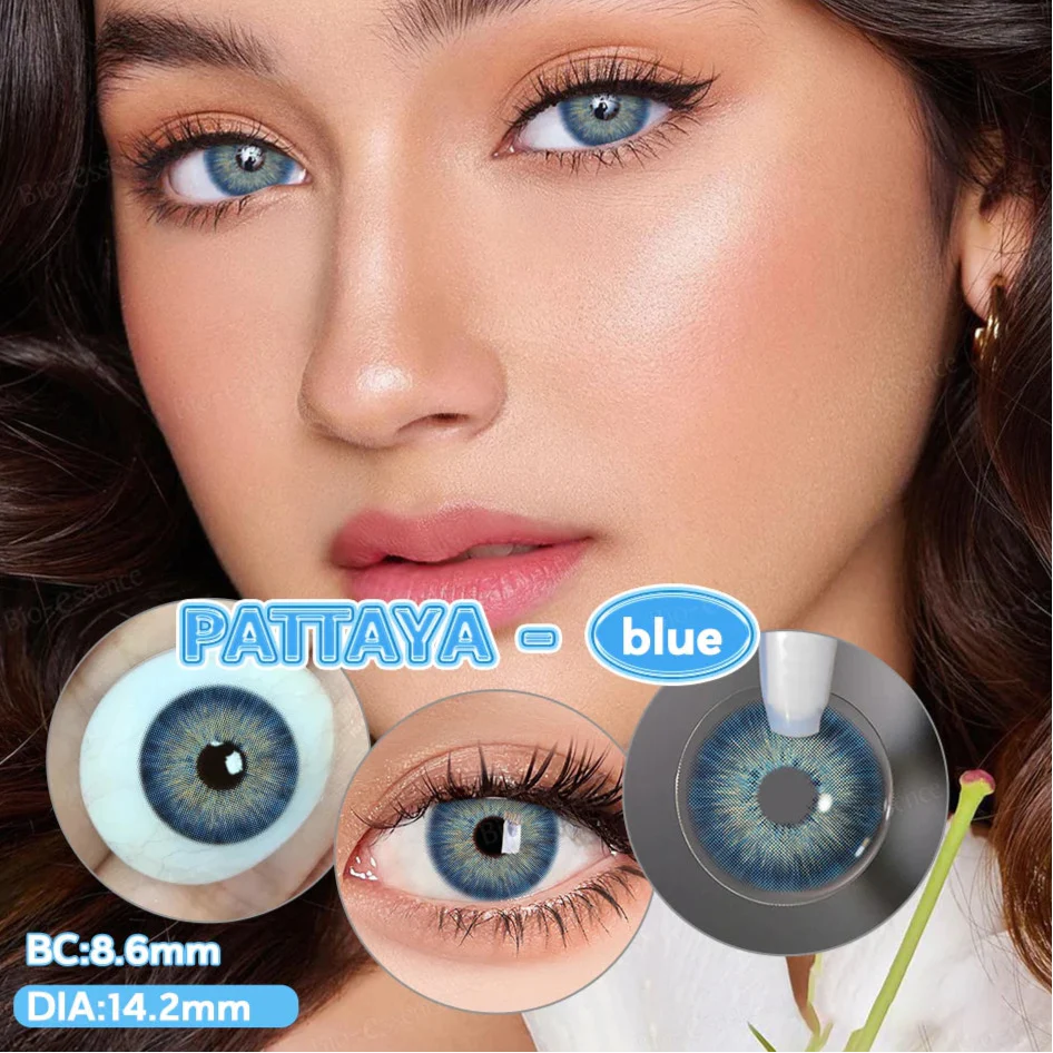 BXOXO 1 Pair Colorcon Colored Contact Lenses with Degree Myopia Lenses Blue Eye Lenses Green Lenses Natural Eye Lenses