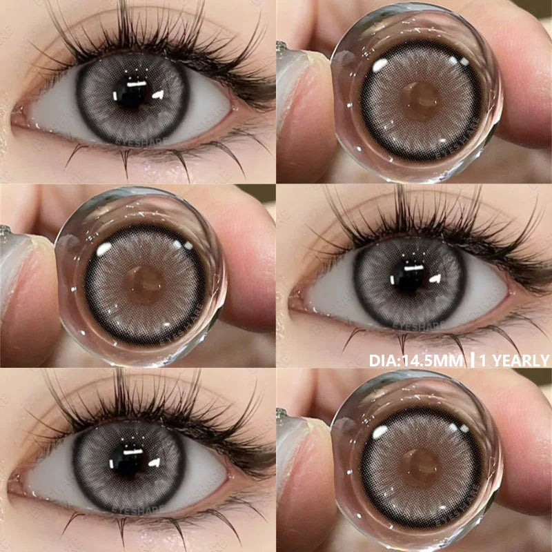 BXOXO Colored Contact Lenses 1pair Natural Eye Lens Blue Eye Lenses Brown Lenses Gray Pupils Yearly Cosmetic Green Contacts