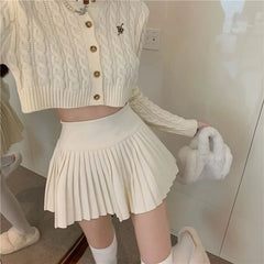 Bxoxo Summer High Waist Skirts Womens Sexy Mini Skirts Vintage Pleated Skirt Korean Tennis Skirts Short White Black