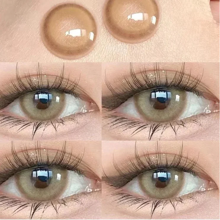 BXOXO Contact Lenses for Eyes with Degree 1 Pair Big Eye Lenses Brown Lenses Fog Pearl Lens Korean Lenses Natural Lenses