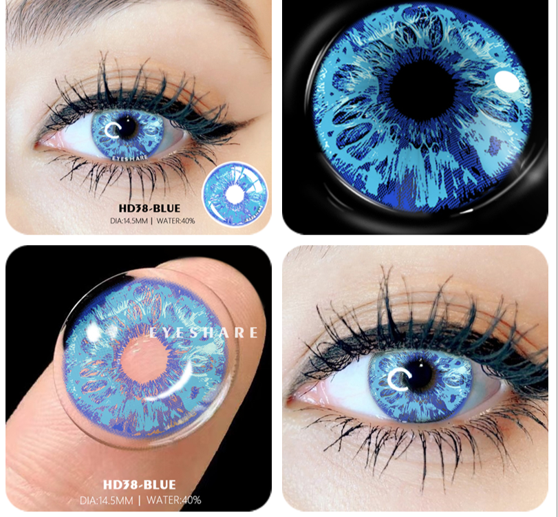 BXOXO 2pcs Colored Contact Lenses For Eyes Cosplay Colored Lenses Blue Contact Lens Yearly Beautiful Pupil Eyes Contact Lens