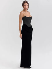 BXOXO  Off-shoulder Strapless Sexy Maxi Dress For Women Elegant Sleeveless Backless Bodycon Club Party Evening Long Dress