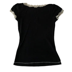 BXOXO Womens Y2k Short Sleeve T-Shirt Summer Vintage Crop Tops Crewneck Fairy Grunge Tee Tops Aesthetic E-Girls Streetwear