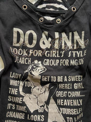 BXOXO Harajuku Fairy Cropped Letter Printing V Neck T Shirts + Stripe Grunge Tank Top Women Summer Y2k Two Pieces Set Aesthetic