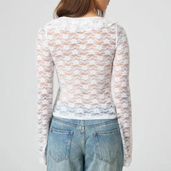 BXOXO Women Long Sleeve T-Shirts Lace Ruffles V-Neck Shirts Spring Summer Slim Fit Casual Tops Y2K Fashion Streetwear