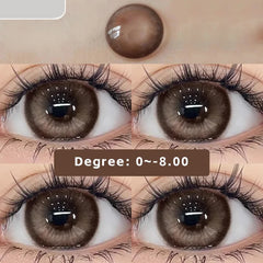 2PCS Brown Lenses Natural Contact Lenses for Eyes Super Beauty Eye Color Lenses Myopia Lenses With Diopters Prescription