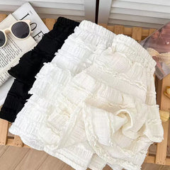 Bxoxo High Waist Ruffle Tutu Skirts Women Y2K Korean Sweet Preppy Tassel A Line Skirts Female New Lolita Cute Elastic Waist Cake Skirt