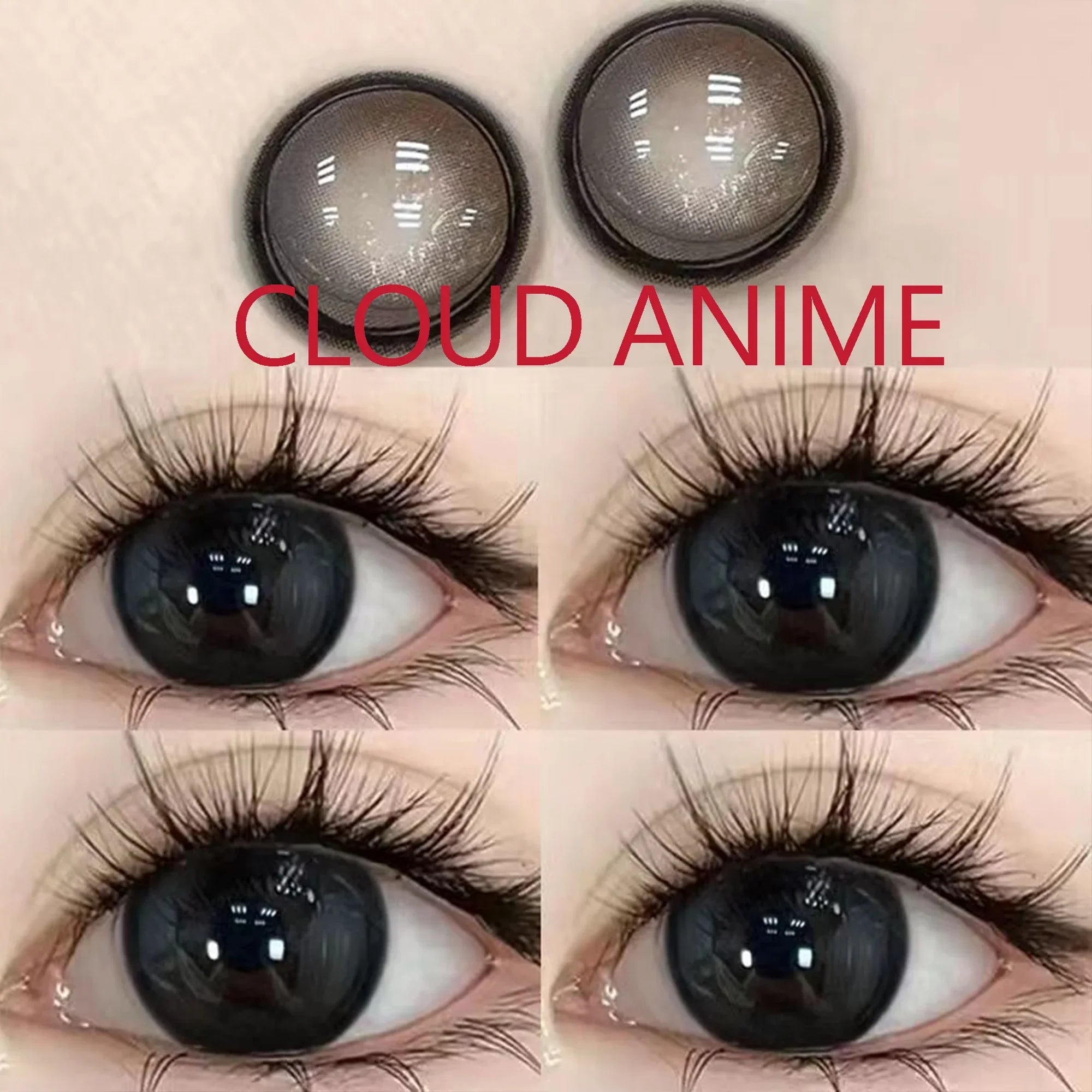 BXOXO Coslens Black Cosmetic 14.00mm Color Soft Contacts Lenses for Eyes Anime Accessories линзы для глаз цветные Cloud Anime Eyes