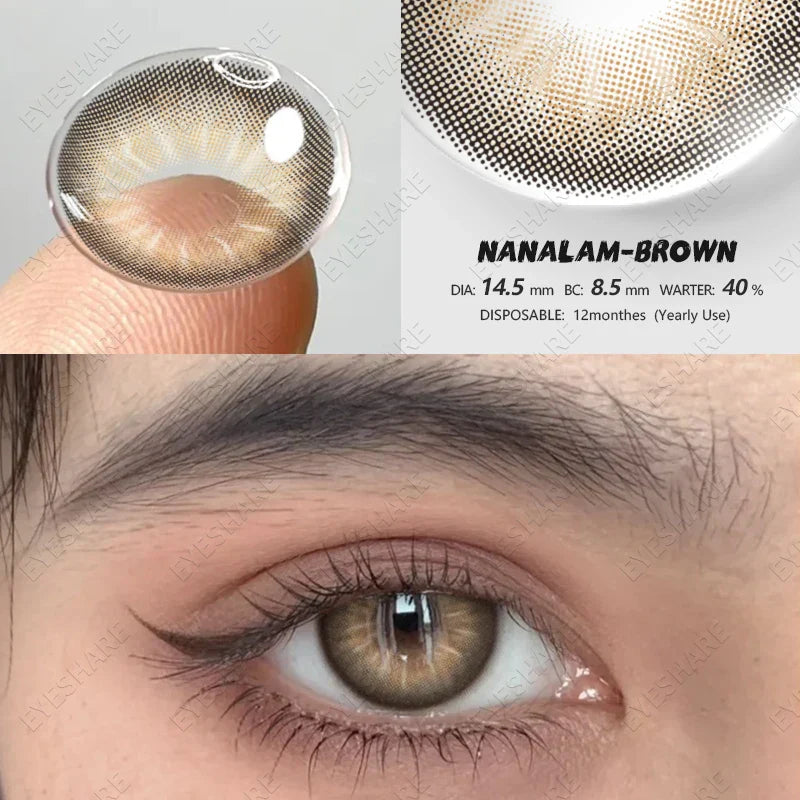 BXOXO NEW Eyes Contact Lenses 1pair Colored Contact Lens for Eye Blue Contact Lens Yearly Use Beauty Makeup Brown Eyes Lenses