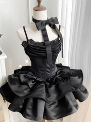 BXOXO Summer French Elegance Lolita Ballet Dress Hepburn Princess Puffy Short Slim Dress Korea Fashion Patchwork Party Clothing 2025
