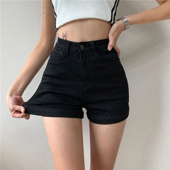 BXOXO Shorts Women Solid Skinny Korean Style Elasticity New Fashion Slim Sexy Streetwear Denim Summer Hot Short Vinatge Womens Leisure