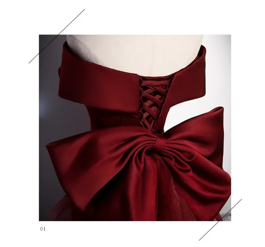 BXOXO Fashion Party Evening Dresses Women Sexy V-neck Off The Shoukder Weddding Prom Dresss Mesh Bow Bodycon Fishtail Vestido