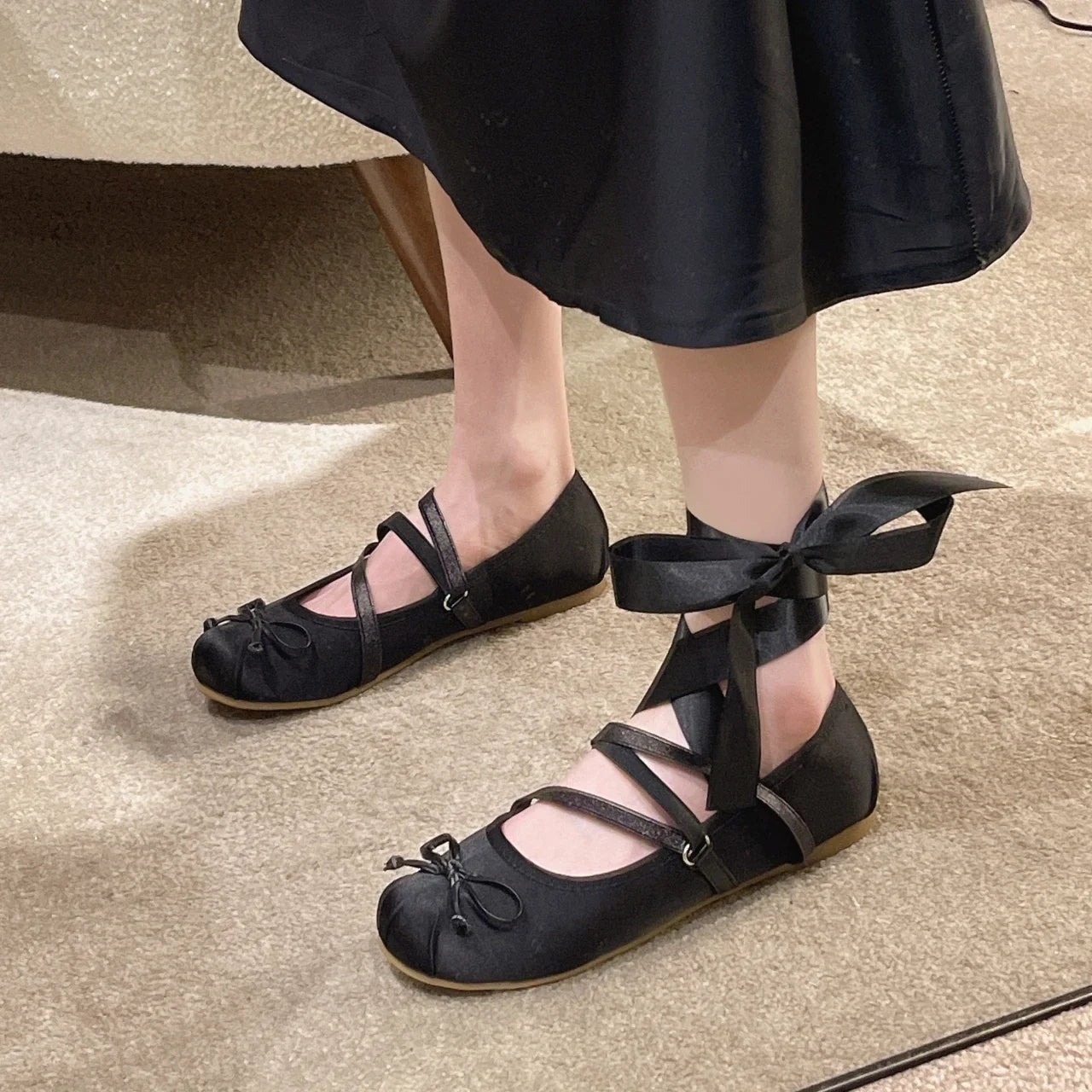 BXOXO Women's Shoes Mary Jane Women's High Heels Fashion Party Pumps Women Elegant Butterfly-knot Shallow Shoes Ladies