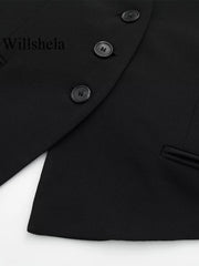 BXOXO Women Fashion Black Backless Lace Up Waistcoats Vintage Halter Neck Sleeveless Jackets Female Chic Lady Tank Tops