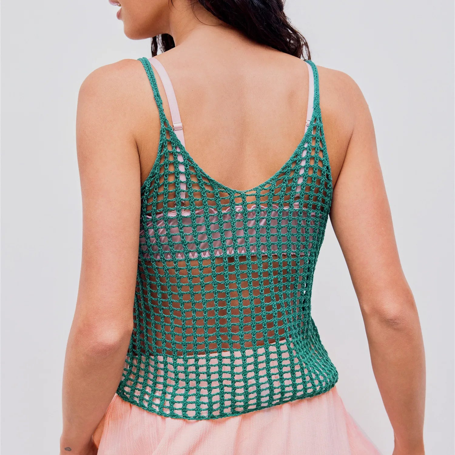 BXOXO Women's Knit Tank Tops with Sequin Summer Backless Sleeveless Spaghetti Strap Slim Fit Hollow Out Camisole Beach Coverup