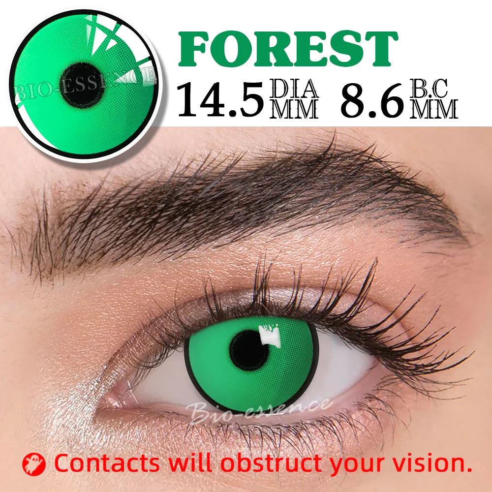 BXOXO Green Lenses 1 Pair Colored Contact Lenses for Eyes Anime Accessories Anime Lenses Cosplay Lenses Halloween
