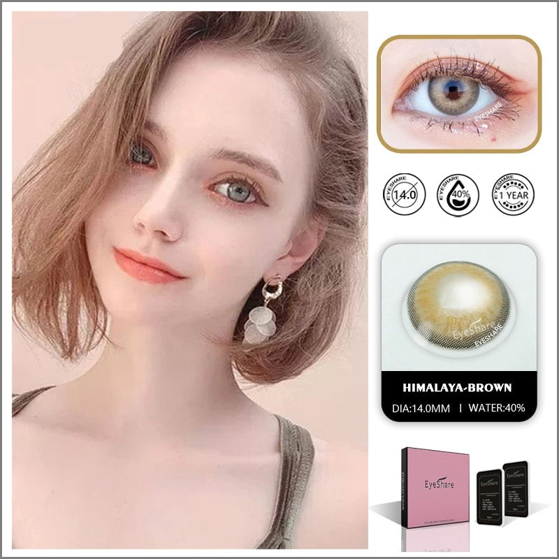 BXOXO Color Lens Eyes 2pcs Natural Color Contact Lenses For Eyes Yearly Beauty Contact Lenses Eye Cosmetic blue Color Lens