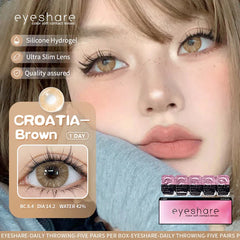 BXOXO Contact Lenses for Eyes 1 Day Daily Lens High Wearing Comfort Lenses Brown Lenses Fashion Blue Contacts 10 Pcs/5Pair