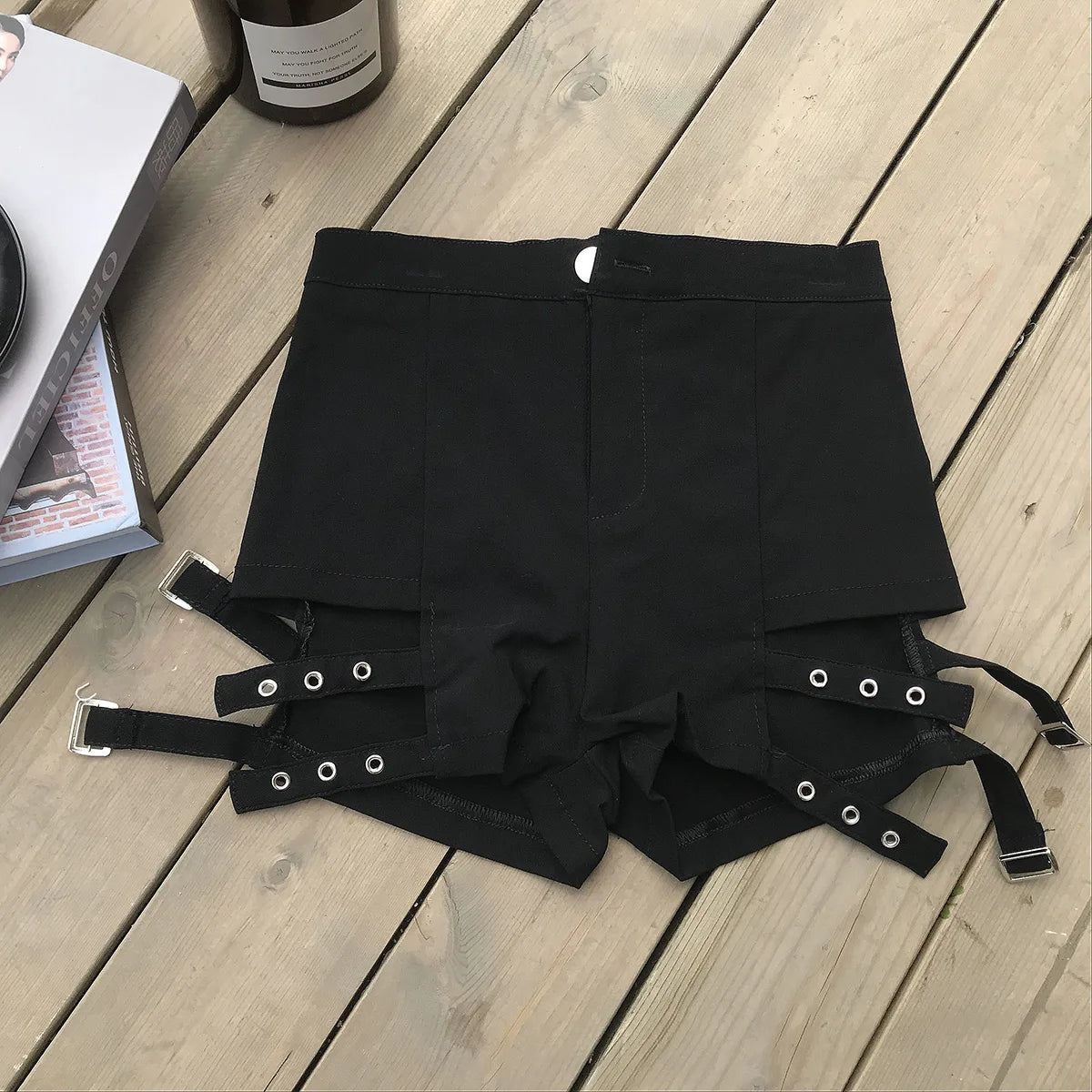 Bxoxo Black High Elastic High Waist Summer Fashion Sexy Plus Size Women's Casual Shorts