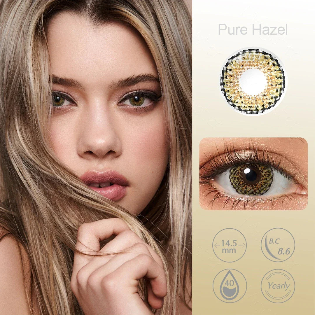 BXOXO Professional Colored Contact Lenses Enlarge Eyes 3-TONE Color Eye Lenses Color Contact Lenses for Eyes 1 Pair Yearly Lens