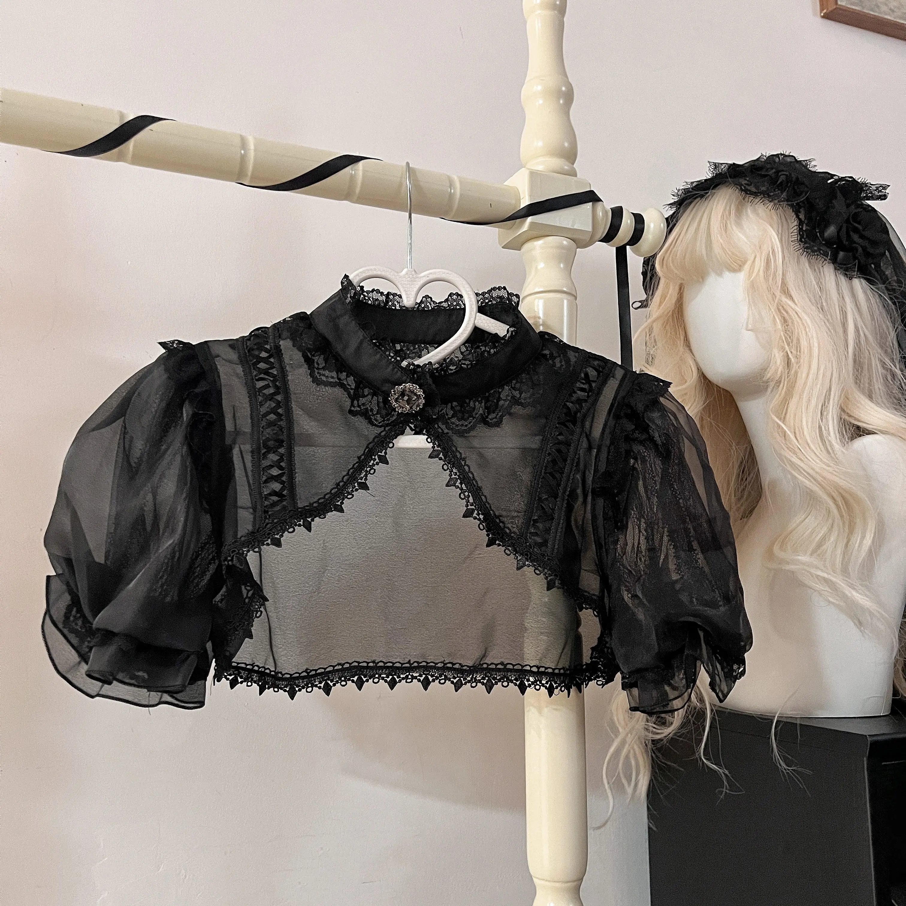 BXOXO Japanese Style Sweet Lolita JSK Princess Dress Gothic Lace Stitching Chain Bow Sleeveless High Waist Slim Mini Sling Dress Women